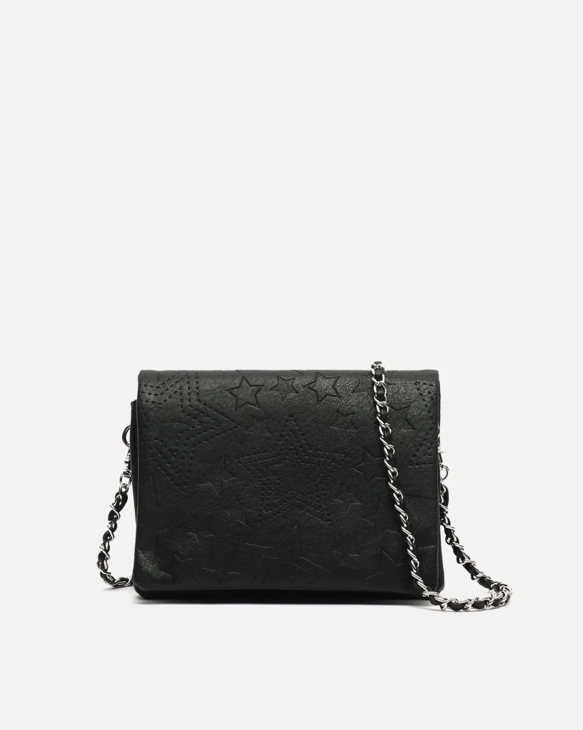 Bolso bandolera pequeño con solapa y grabado de estrellas