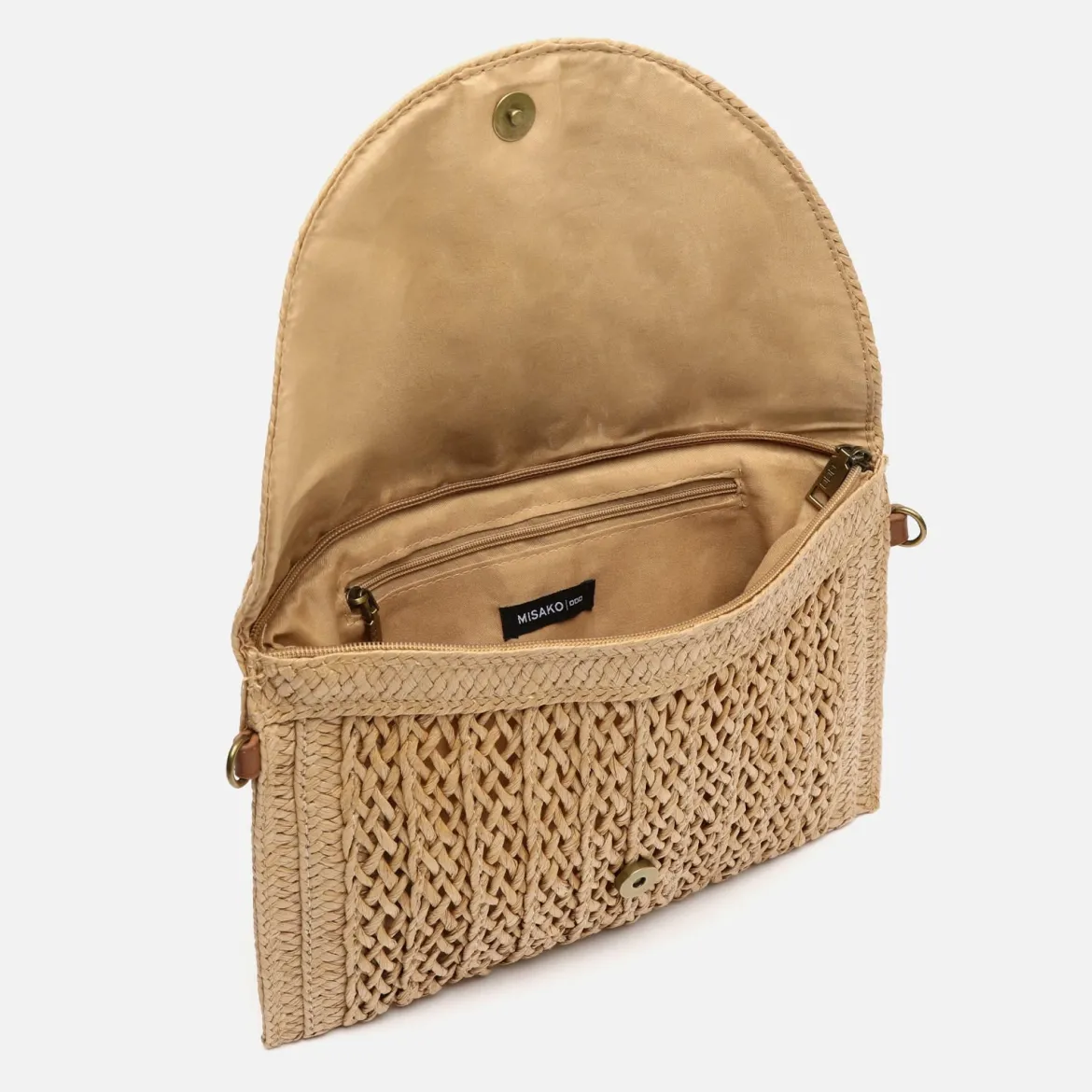 Bolso bandolera pequeño efecto rafia