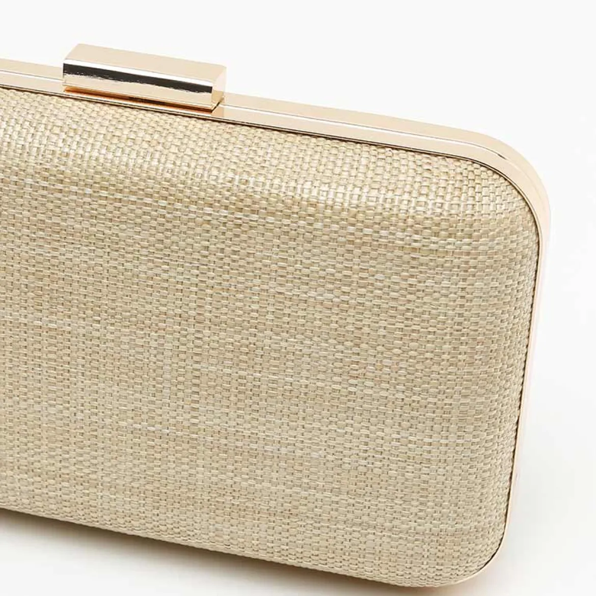 Bolso de fiesta efecto rafia con correa