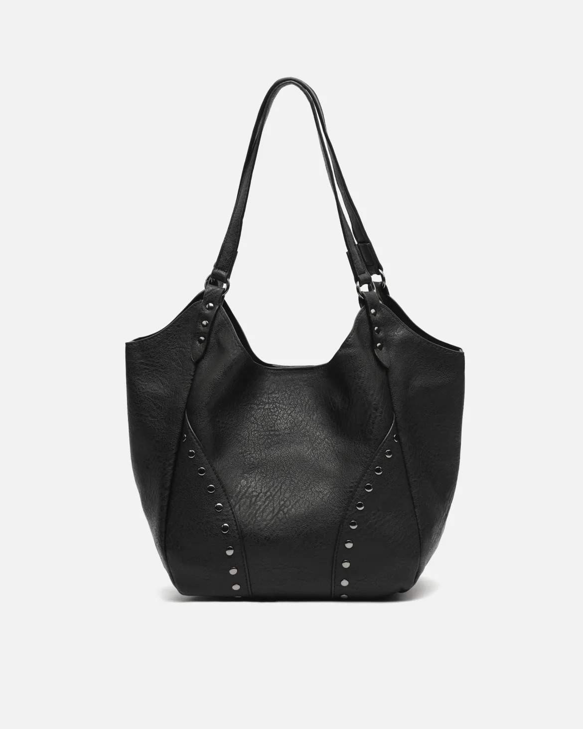 Bolso de hombro con neceser extraíble y detalles metálicos