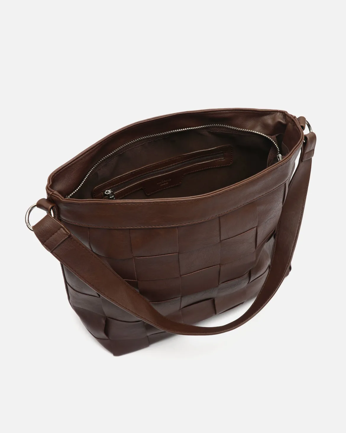 Bolso de hombro trenzado con bandolera extraíble