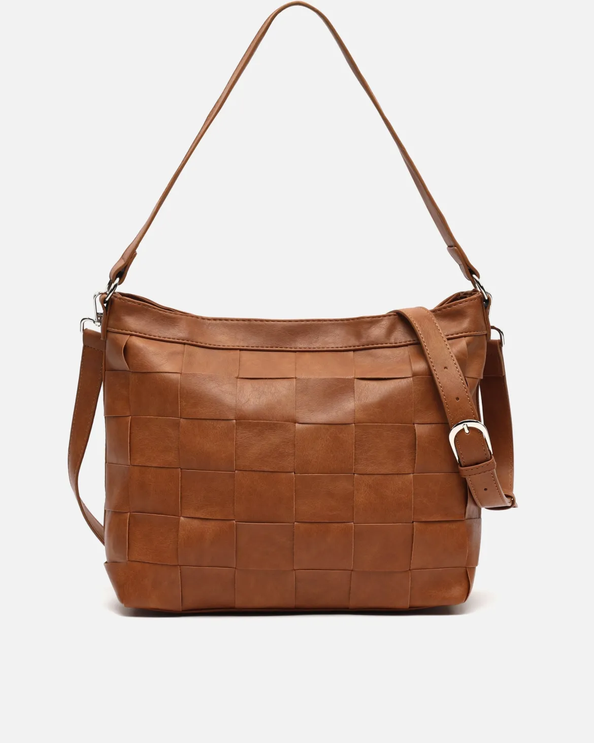 Bolso de hombro trenzado con bandolera extraíble