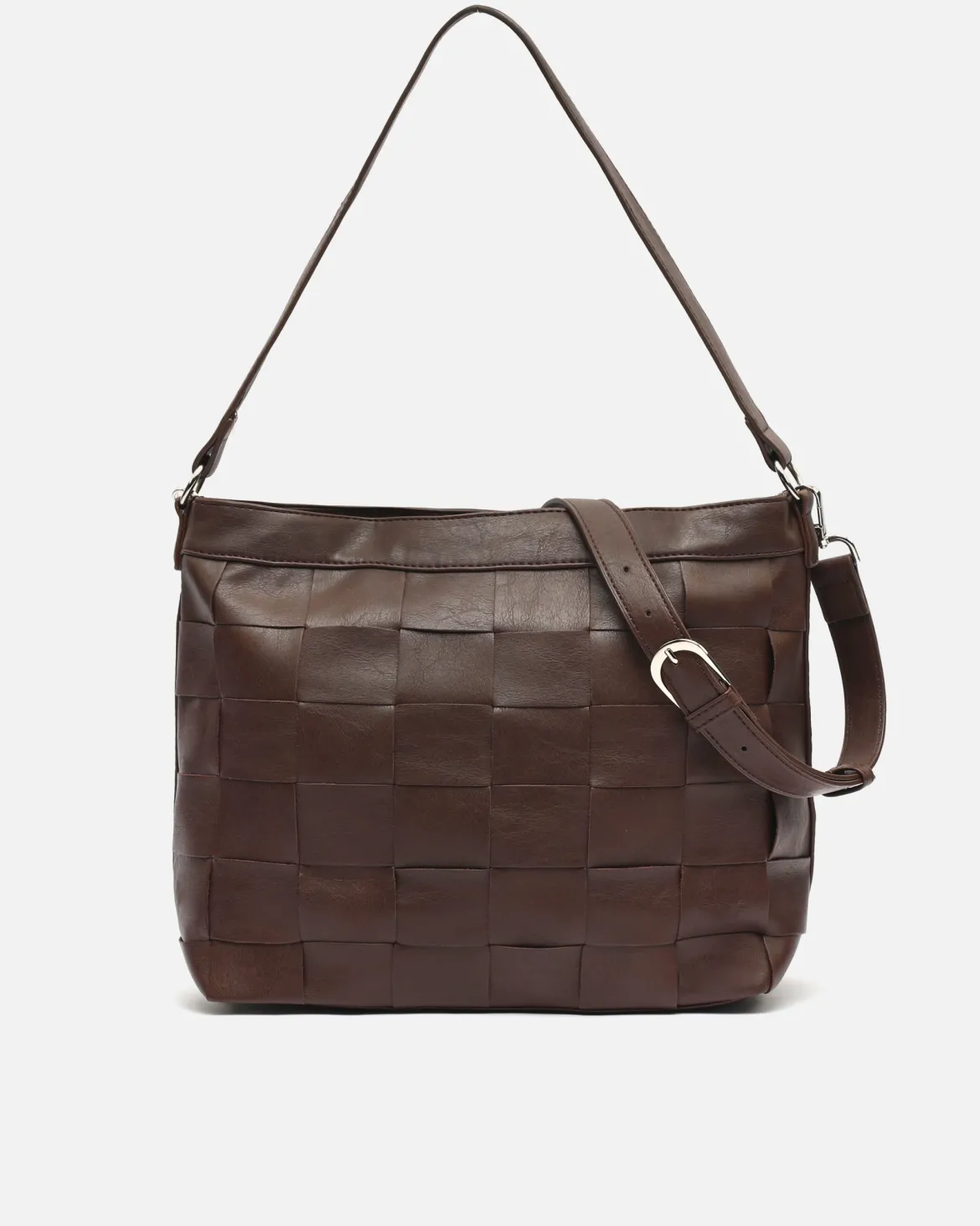Bolso de hombro trenzado con bandolera extraíble