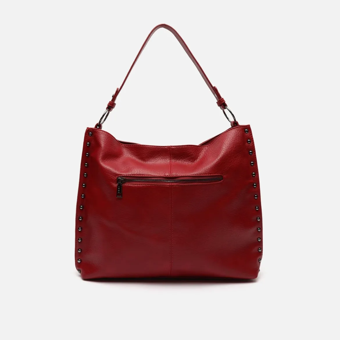 Bolso hobo grande con detalles metálicos