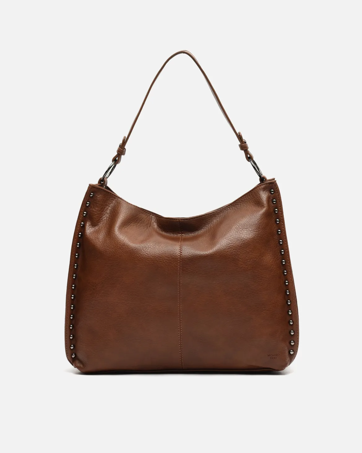 Bolso hobo grande con detalles metálicos