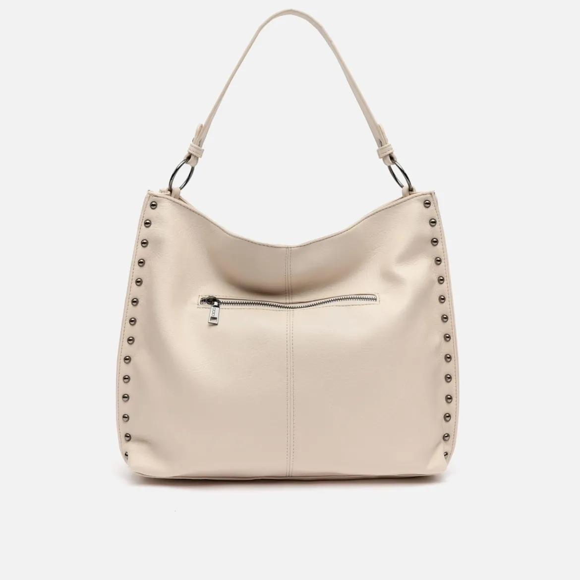Bolso hobo grande con detalles metálicos