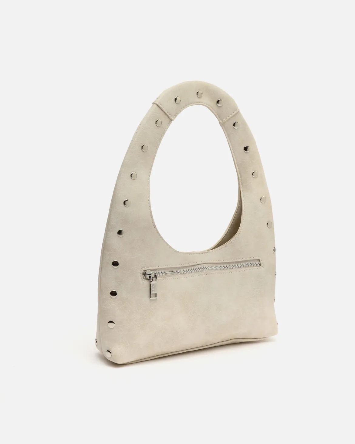 Bolso hobo pequeño con detalles metálicos