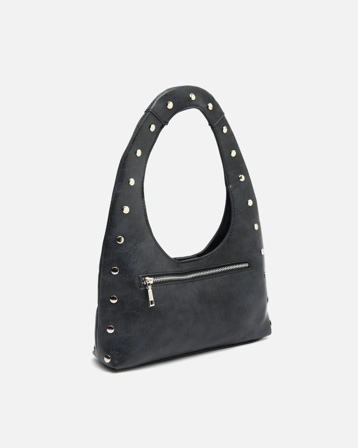 Bolso hobo pequeño con detalles metálicos