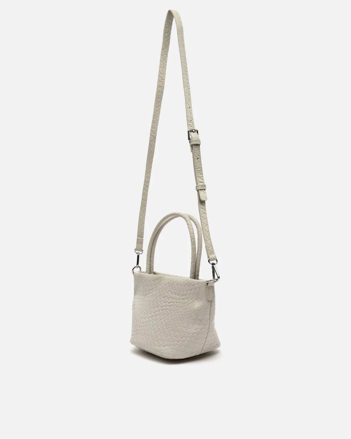 Bolso tote pequeño trenzado con asa bandolera extraíble