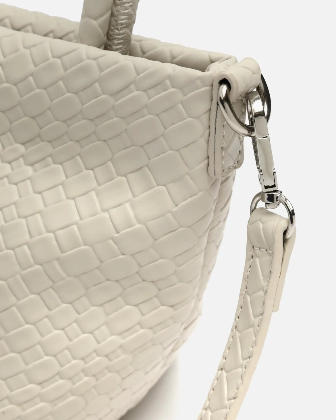Bolso tote pequeño trenzado con asa bandolera extraíble