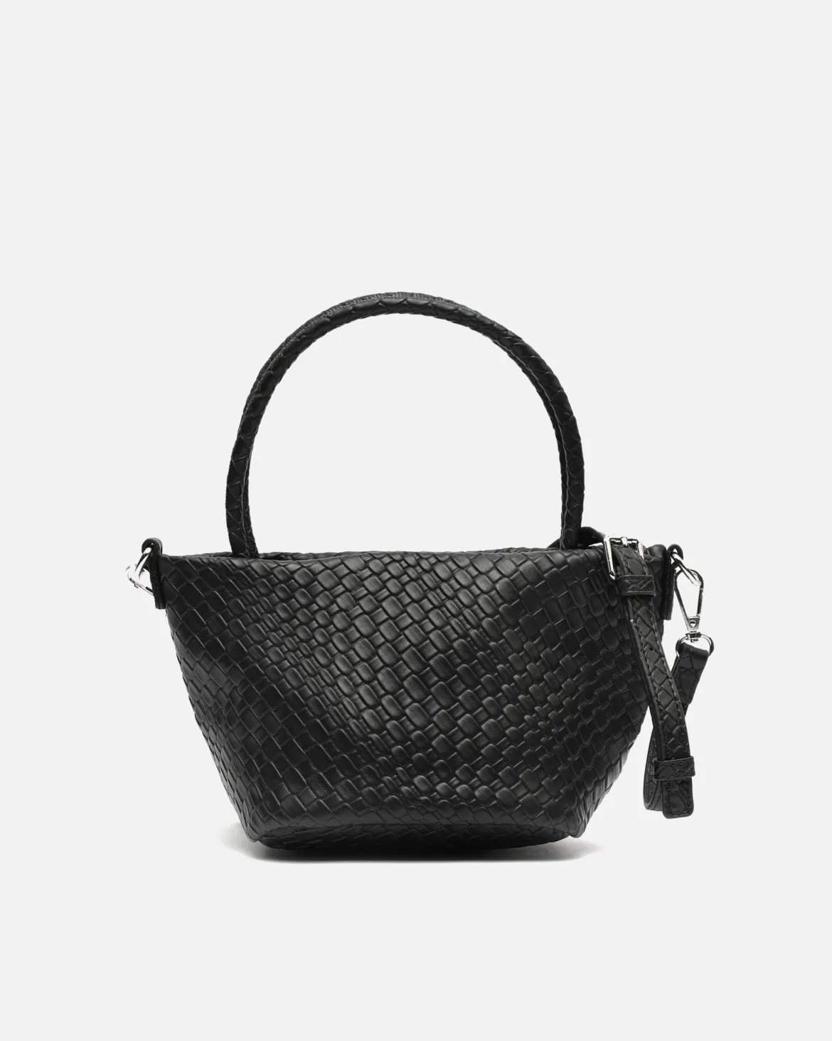 Bolso tote pequeño trenzado con asa bandolera extraíble