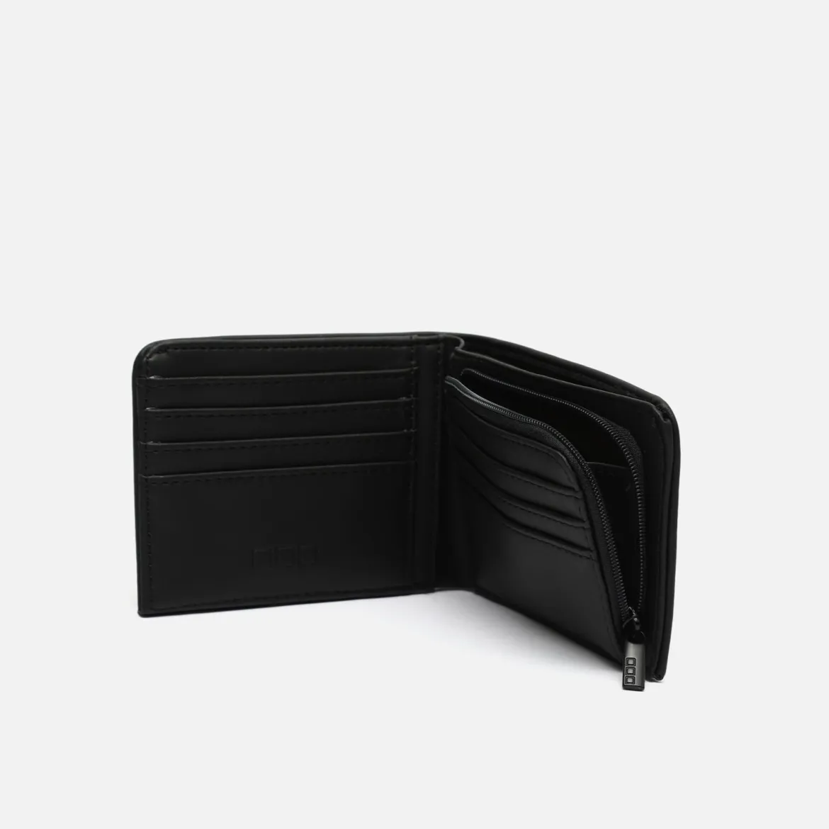 Cartera con compartimento para billetes, tarjetas y monedas