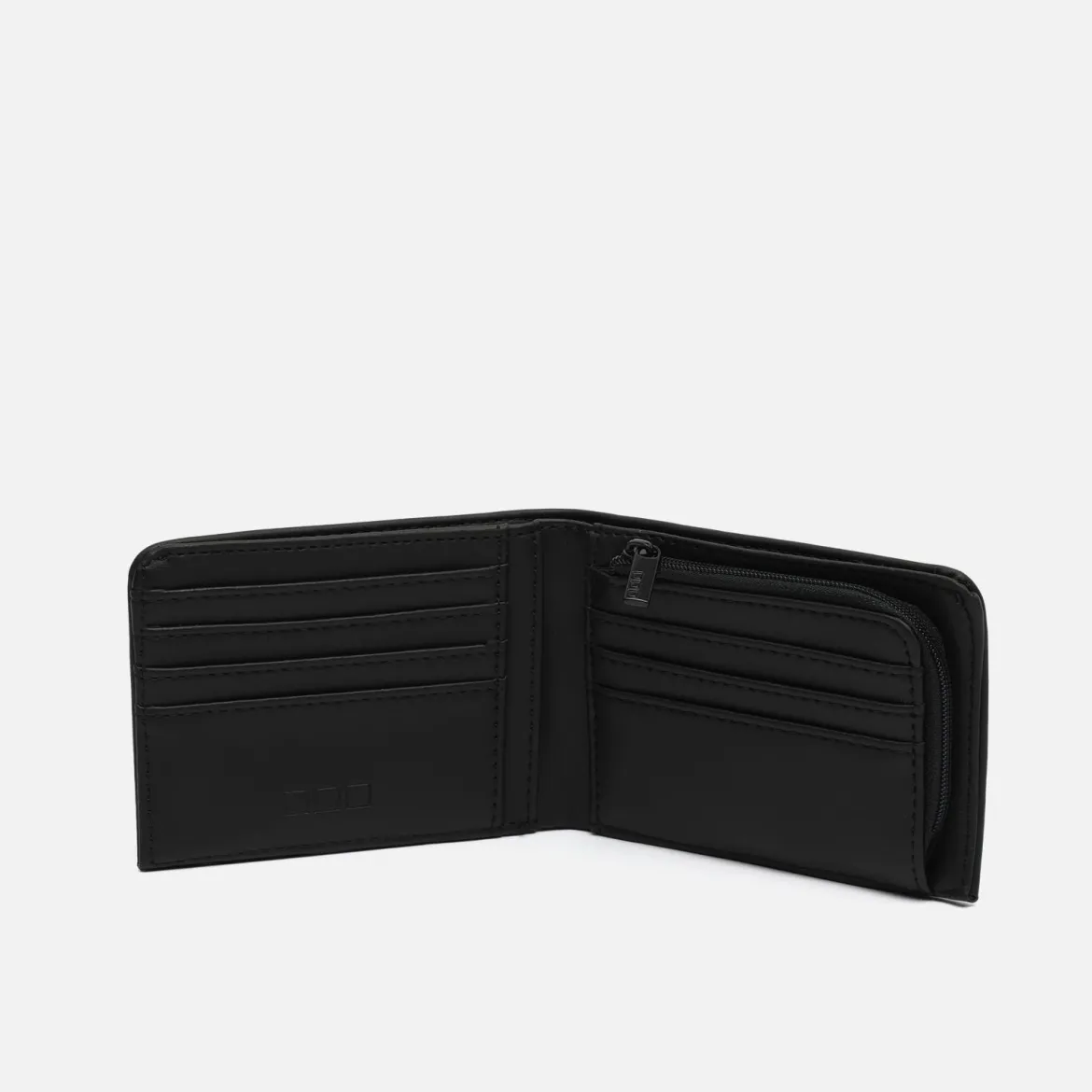 Cartera con compartimento para billetes, tarjetas y monedas