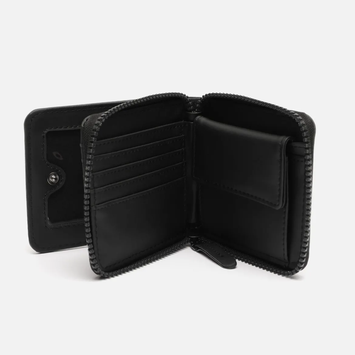 Cartera con tarjetas y monedas con cierrre de cremallera