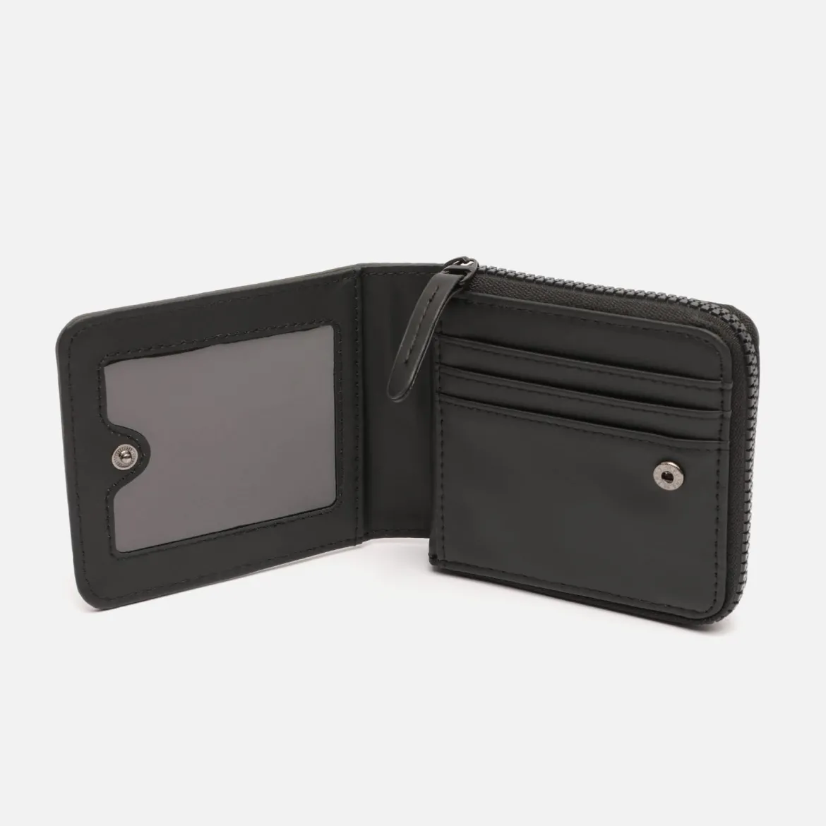 Cartera con tarjetas y monedas con cierrre de cremallera