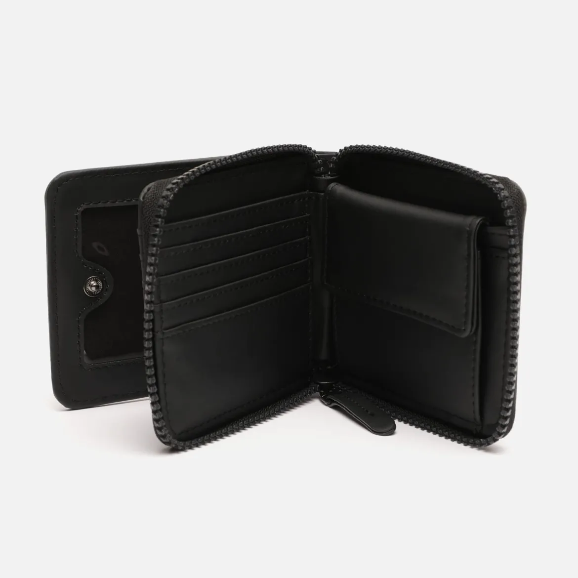 Cartera con tarjetas y monedas con cierrre de cremallera